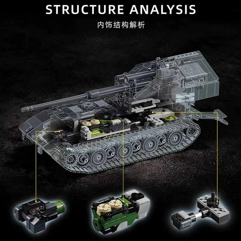 97017 2036PCS Modelo de Tanque - Lego Compatible Military Tank reseña y precio