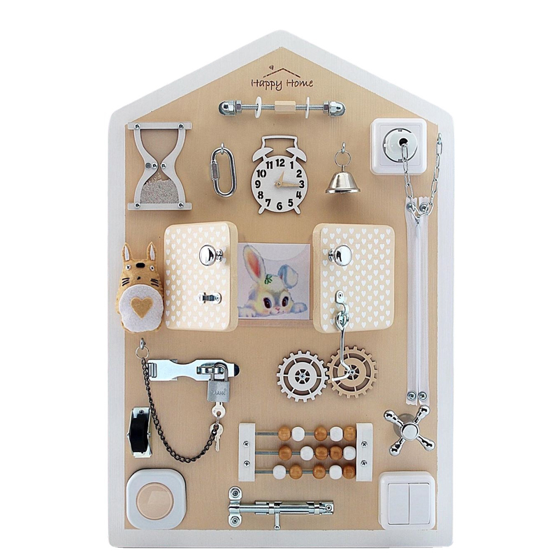 Juguetes de madera Montessori, - Montessori Wooden Busy Board Toddler reseña y precio
